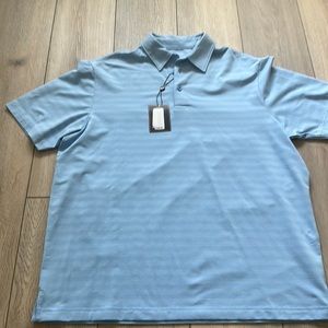 Cremieux Blue Performance Stripe Polo Size L NWT